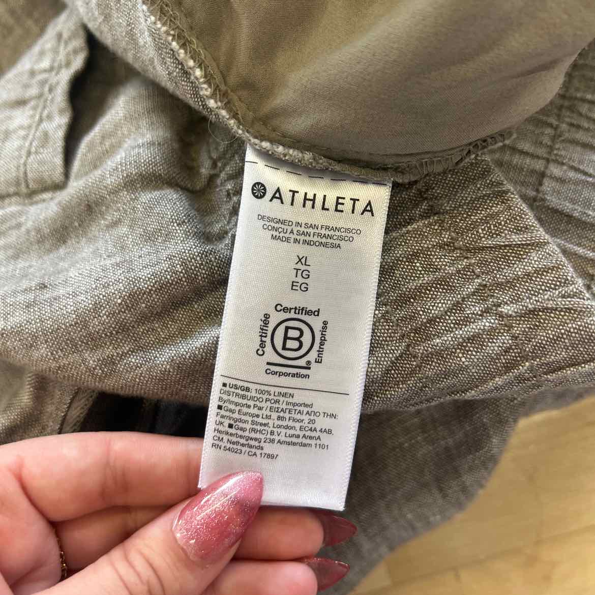 Athleta Size XL Brown Linen Preloved Jogging Pants