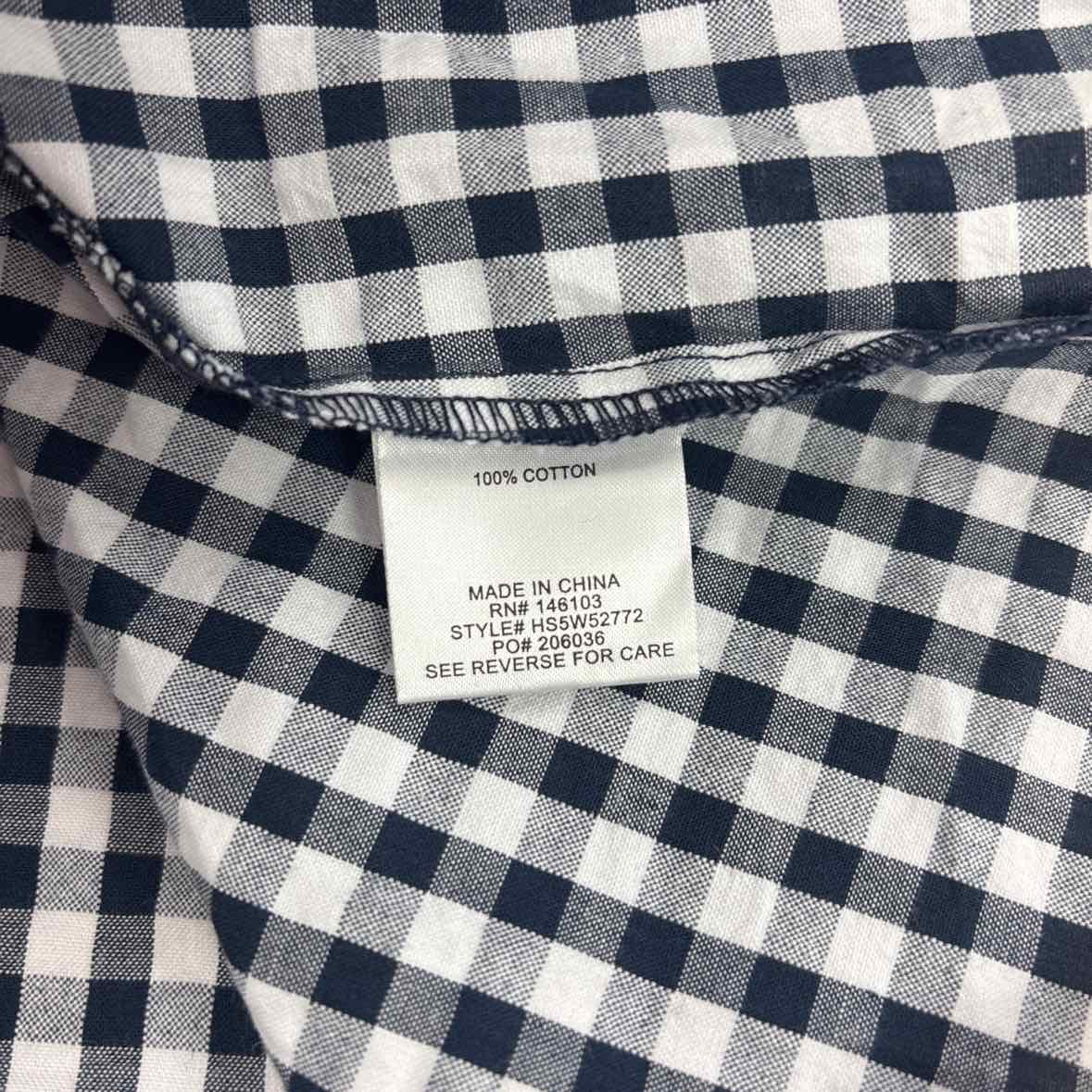 hippie rose Size L Cotton Gingham Strapless Mini Dress - Navy