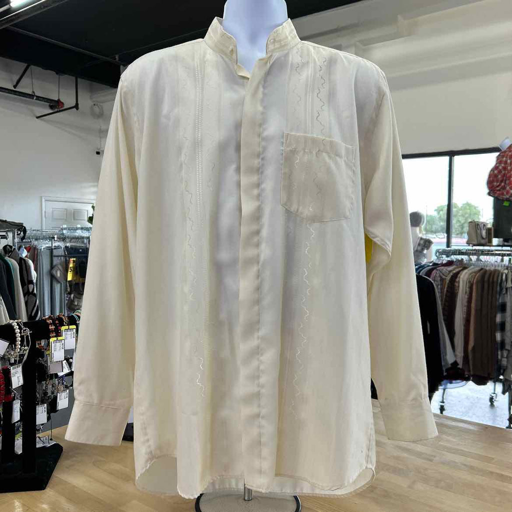 Infiniti Size L Yellow MENS Button Down Shirt