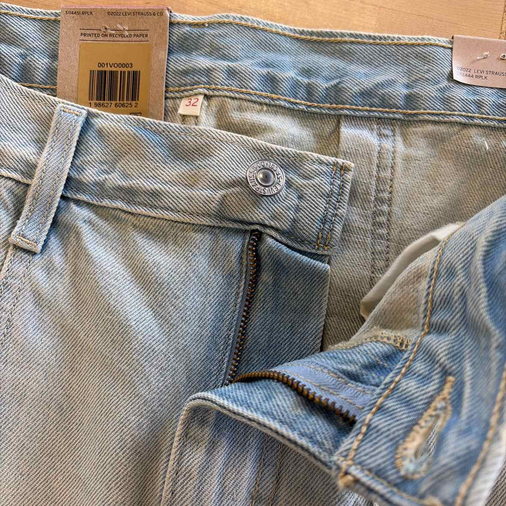 Levi's Women's Mid Rise Mini Pleated Skirt, 32, Blue
