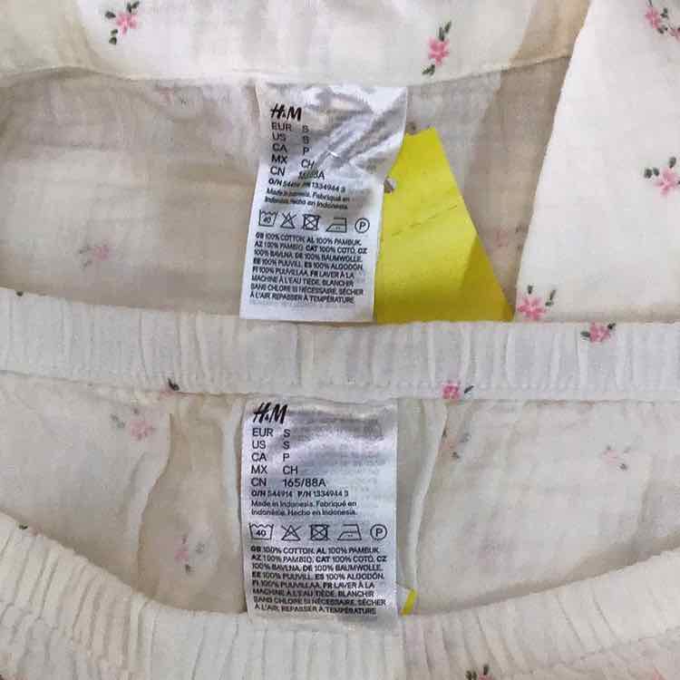 H&M Size S Off White Preloved 2 pc Dress Set