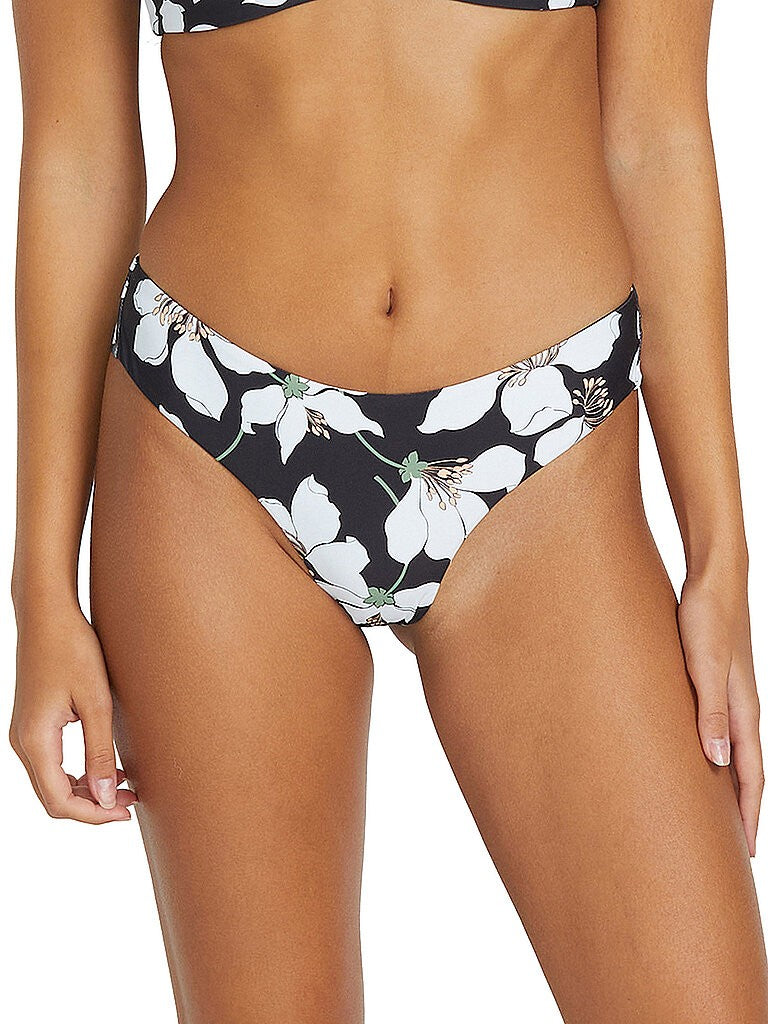 Volcom Size L Midnight Lily Printed Cheeky Bikini Bottoms