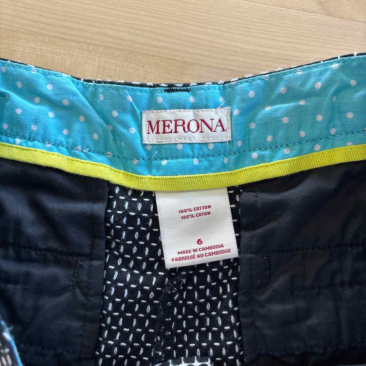merona Size 6 BLACK & WHITE Shorts