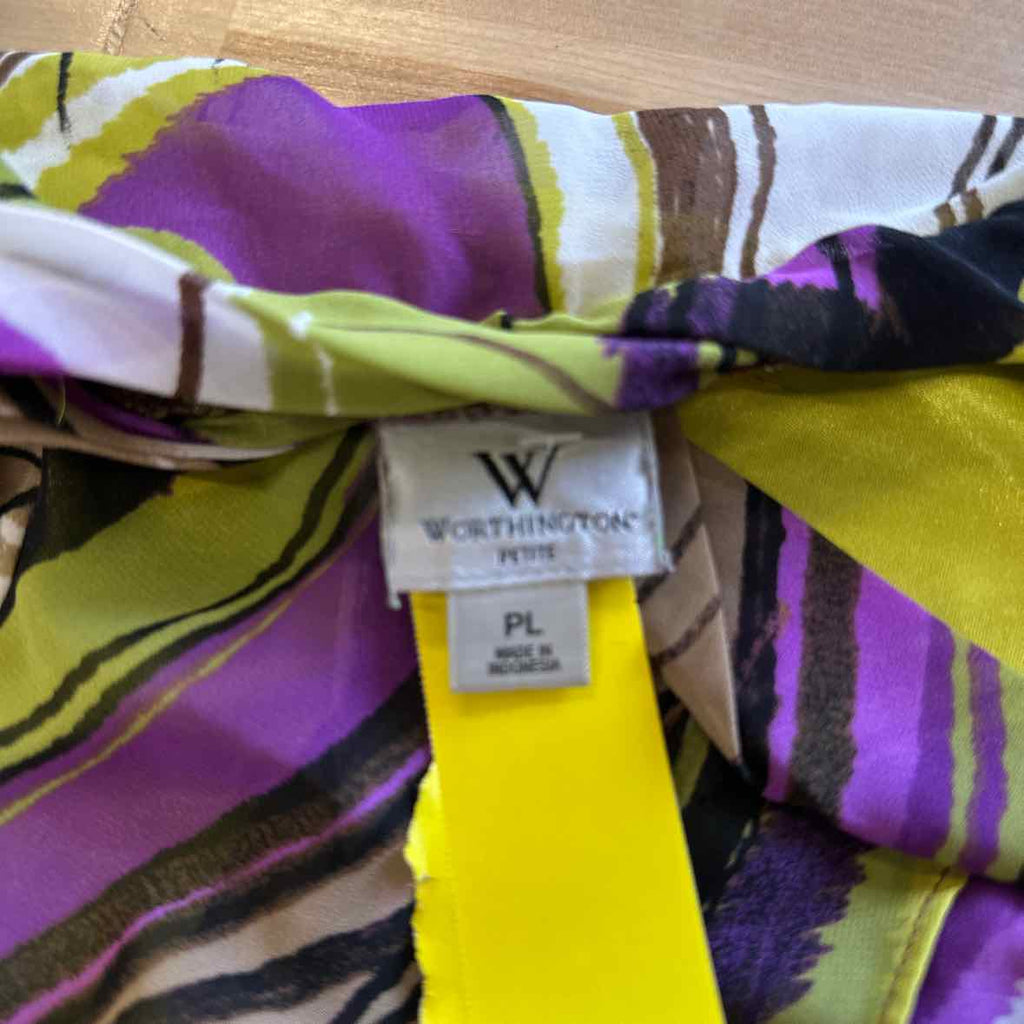 Worthington Size PL Purple & Green Blouse