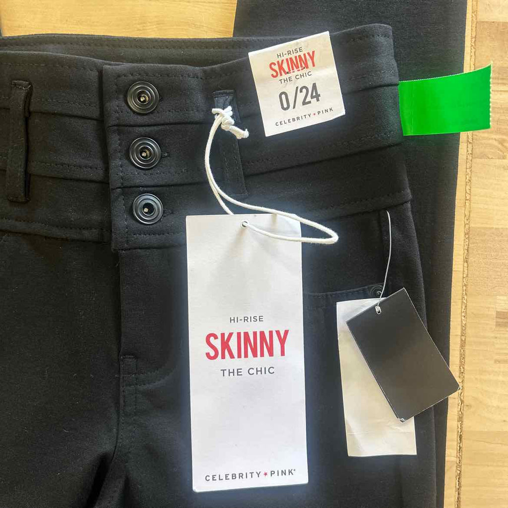 Celebrity Pink Juniors' High-Waist Skinny Ponte Pants - Black