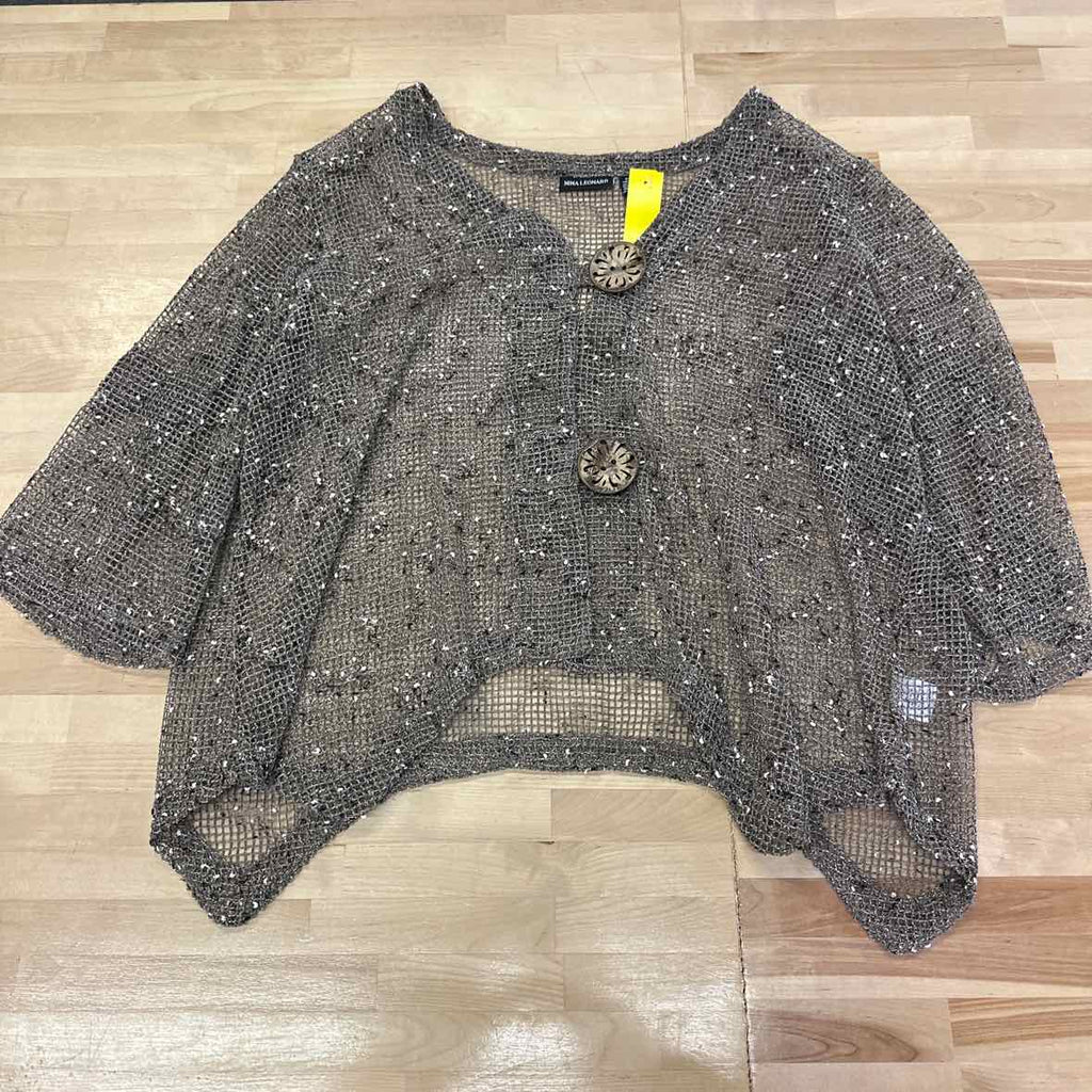 Nina Leonard Size 3X Brown Cardigan