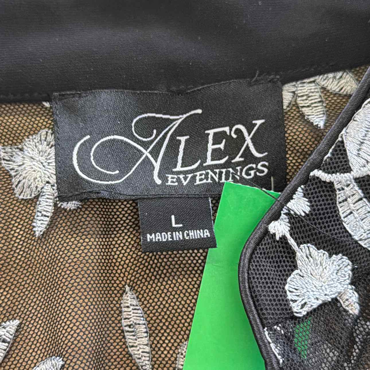 Alex Evenings Women's 2-Pc. Embroidered Twinset - Black Silver