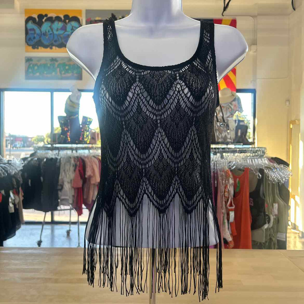 Full Tilt Size M Black Mesh Preloved Coverup