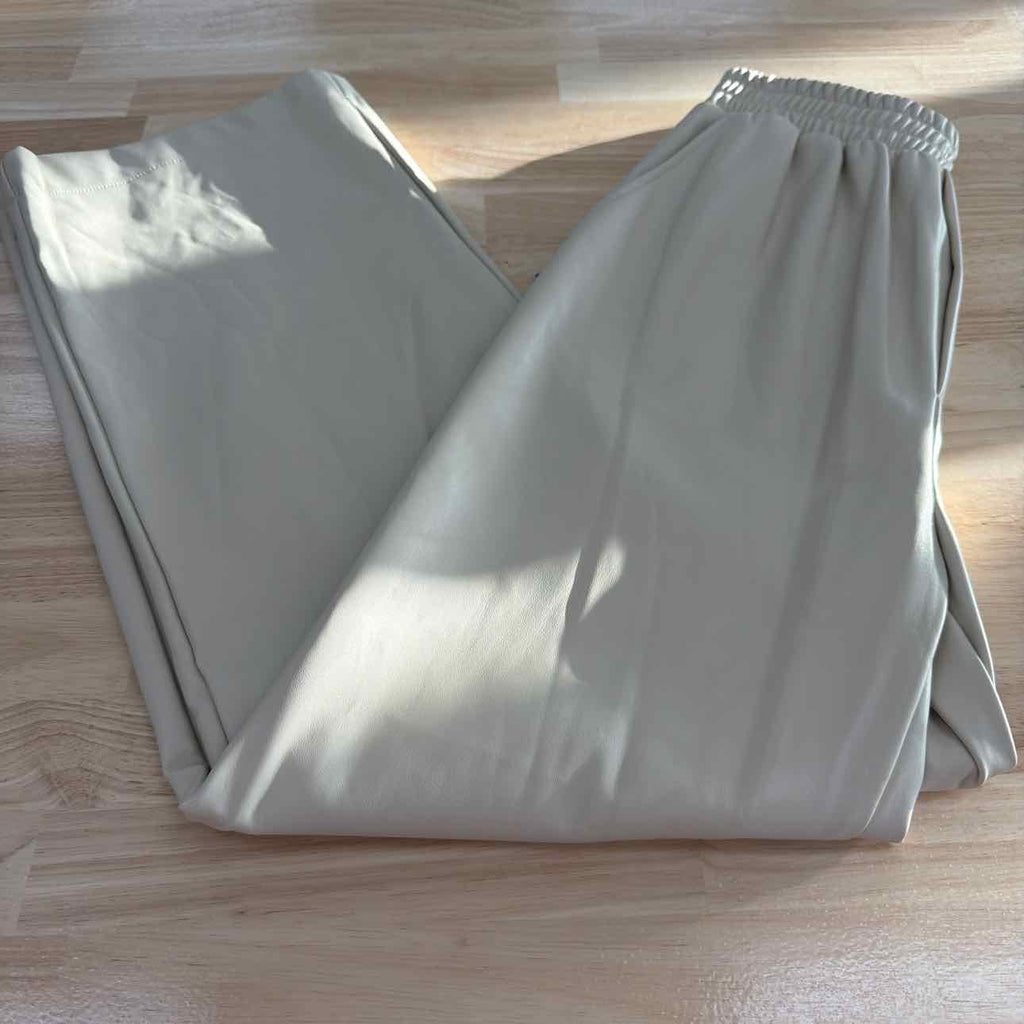 Steve Madden Size S Gilda Faux Leather Pants - Bone