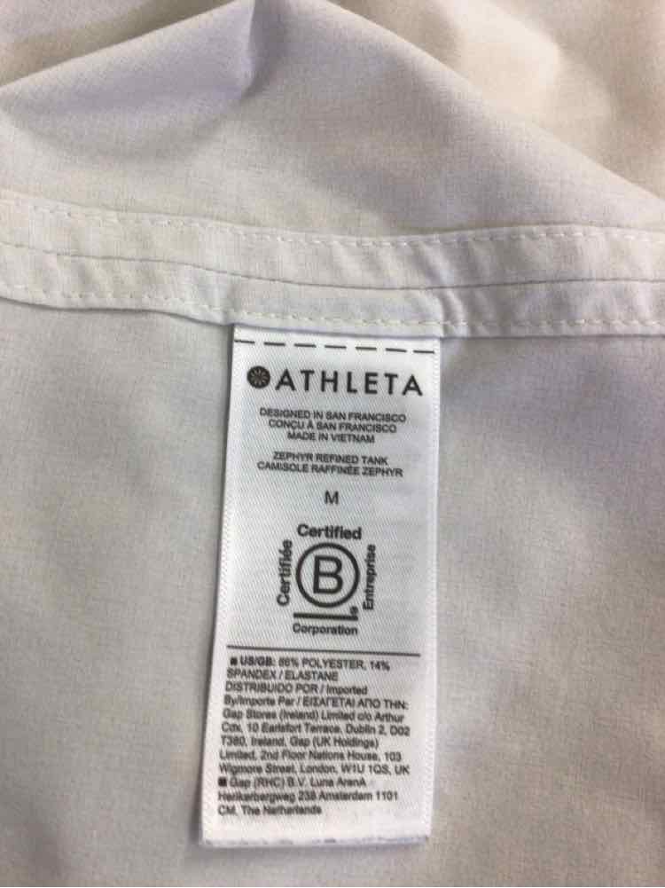 Athleta Size M White Preloved Sleeveless