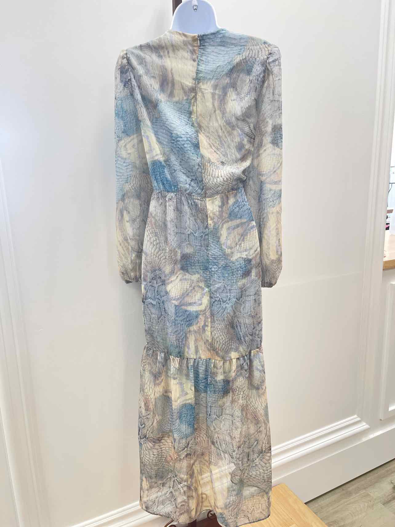 Steve Madden Size L Renata Printed Faux-Wrap MIDI Dress - Multi