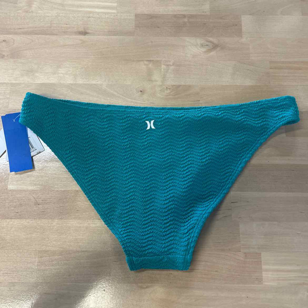 Hurley Size L Green Ribbed New Swimsuit Bottom