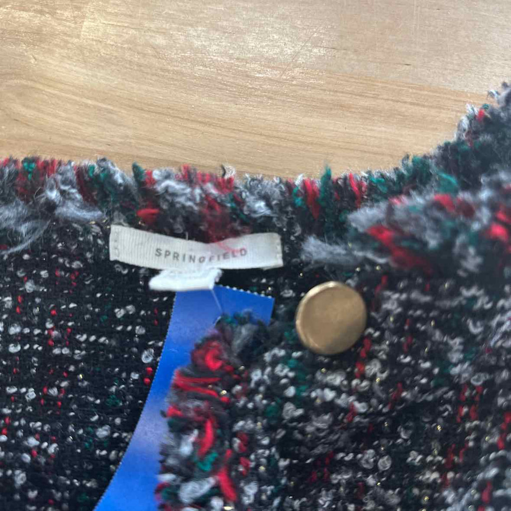 Spring Field Size S Red & Green Cardigan