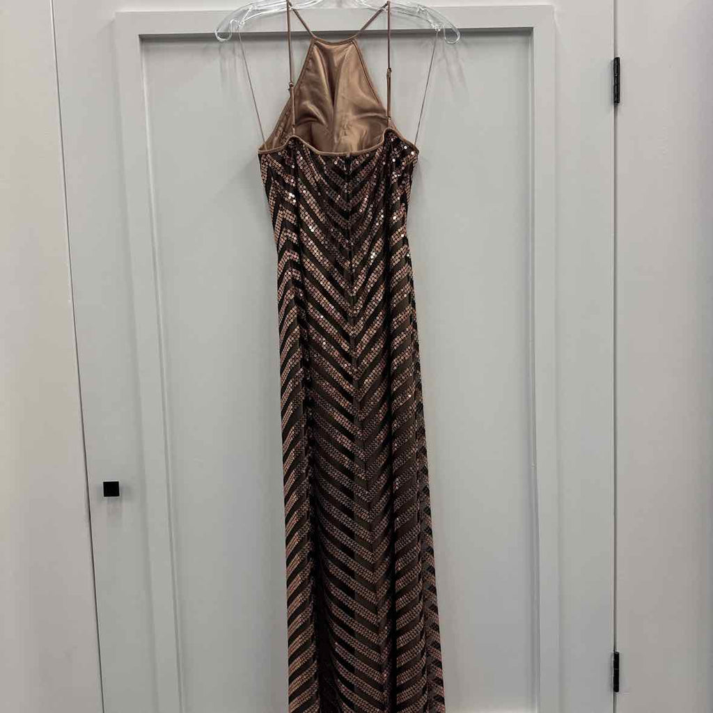 Adrianna Papell Size 8 Black & Gold Dress