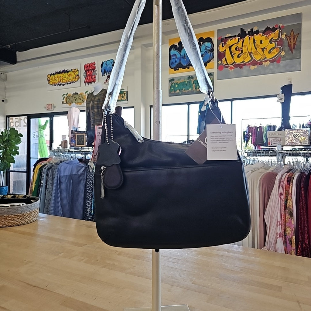 Giani Bernini Nappa Leather Hobo Bag - Black/Silver