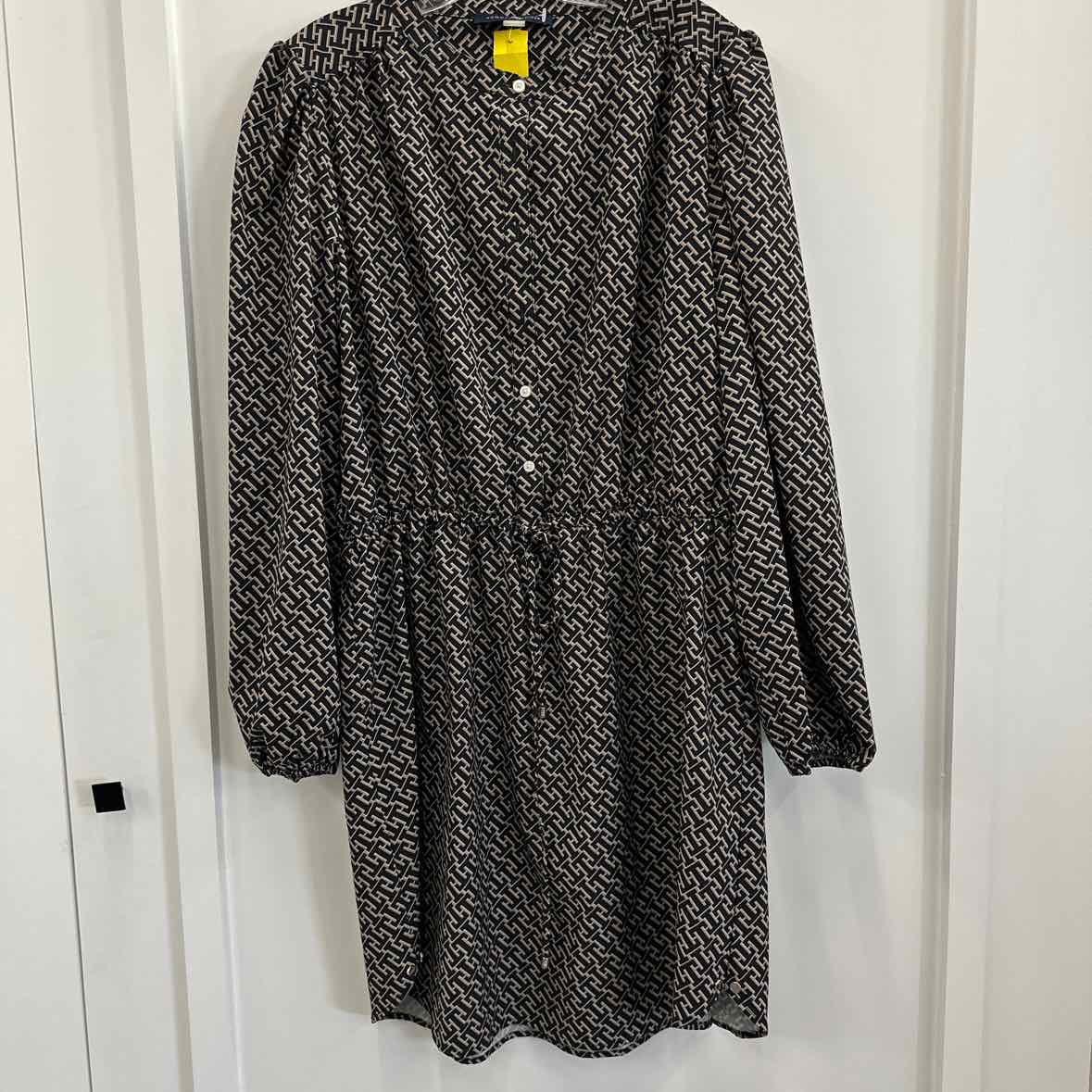 Tommy Hilfiger Size 14 Black/Brown Dress