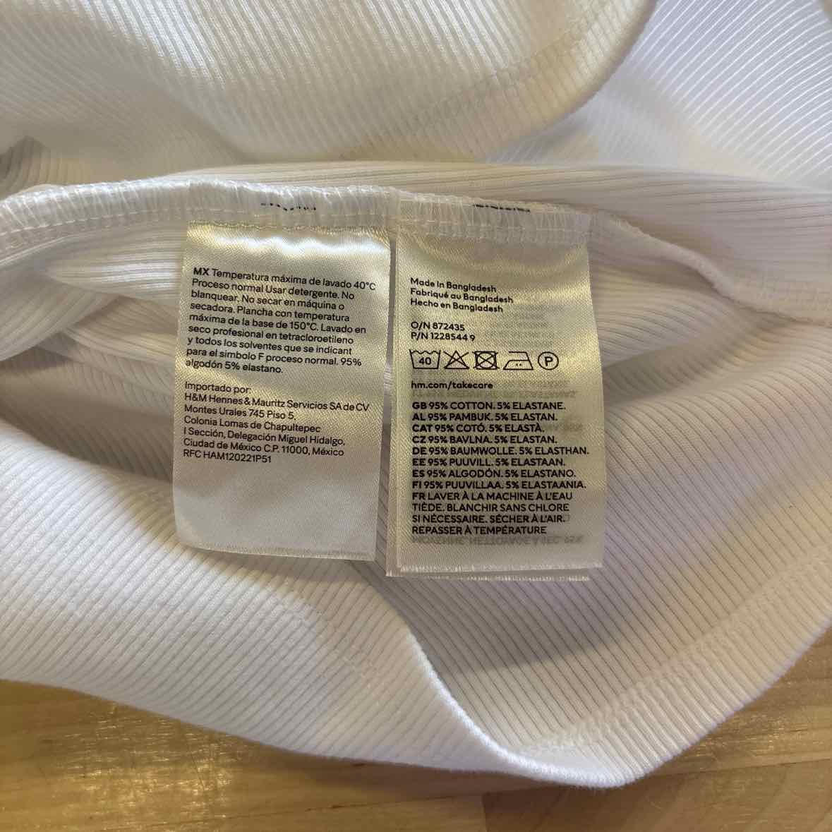 H&M Size S White Preloved Tube
