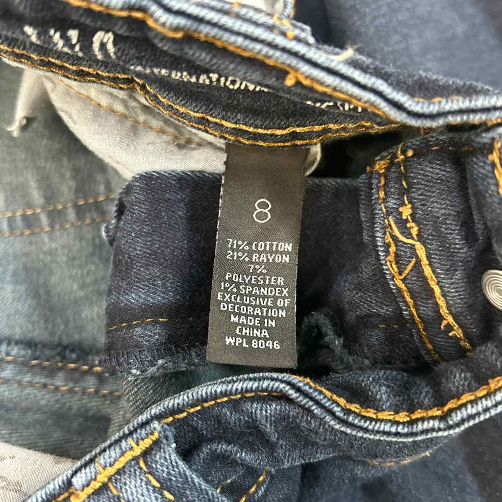 INC Size 8 Blue Denim Preloved Capris