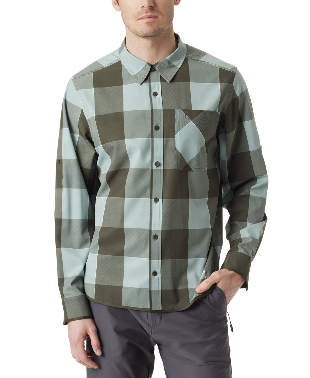 Bass Outdoor Mens Plaid Long Sleeve Button up Shirt