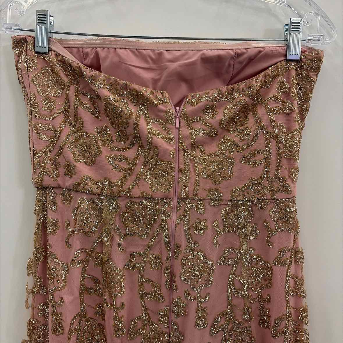 a.drea Size M Pink Gold Sequined Preloved Formal Dress