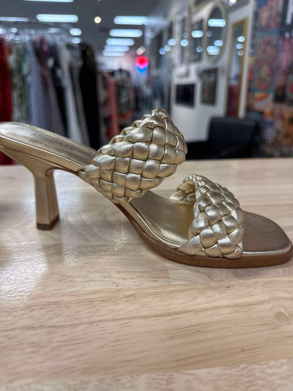 Michael Kors Size 7 Gold Nadia Metallic Braided Mules  NWOT