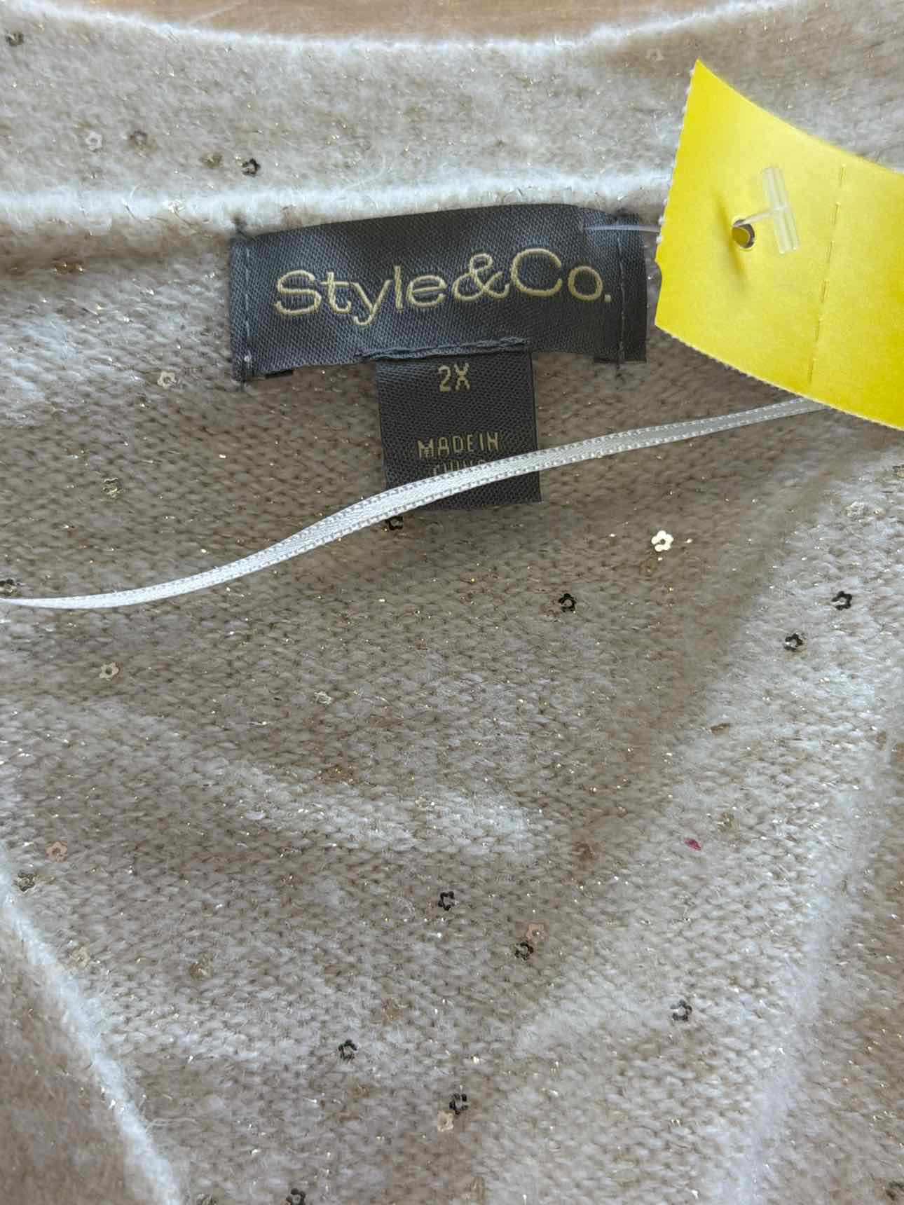Style & Co. Size 2X Beige New Cardigan