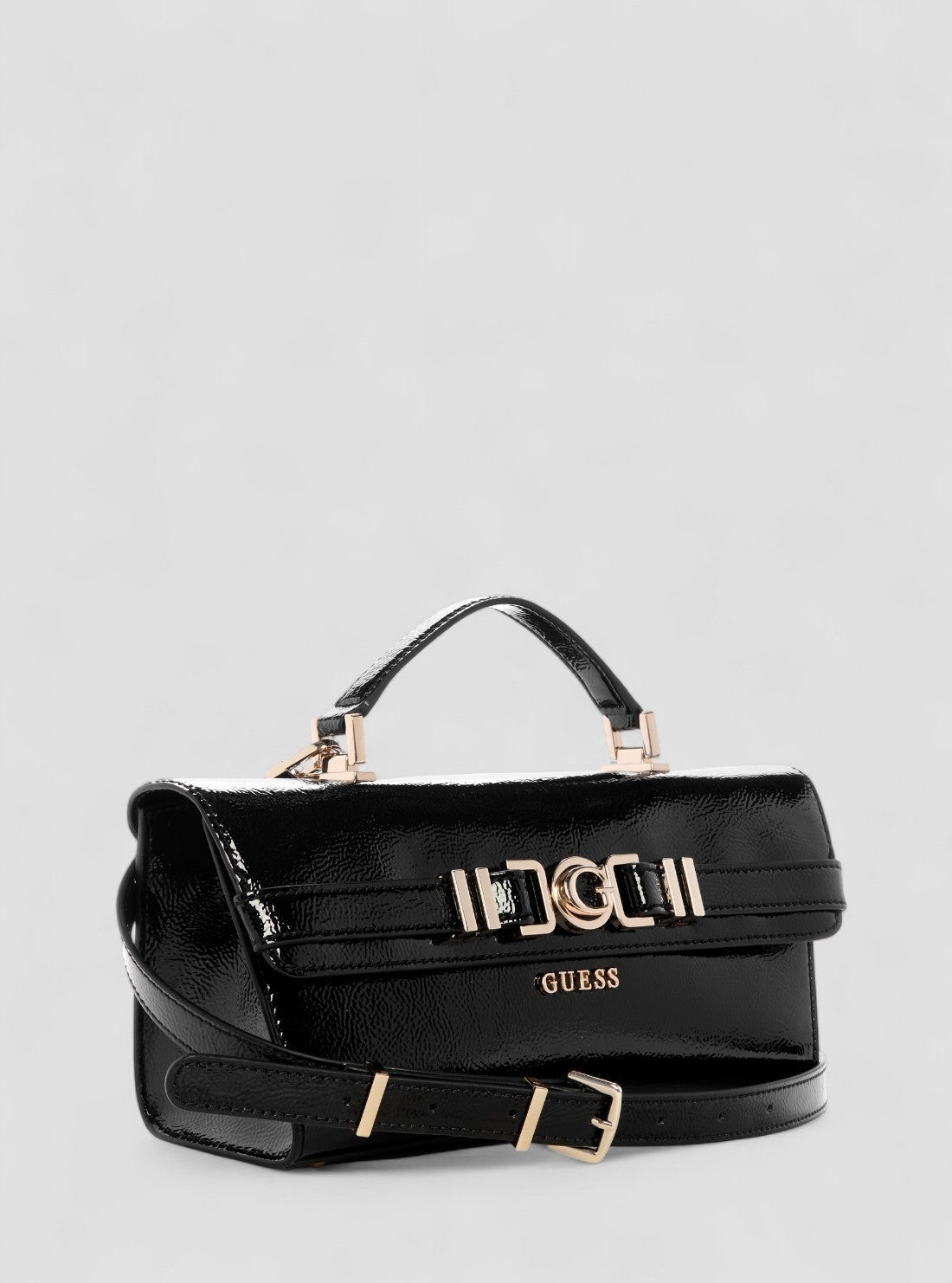 GUESS Black Cirene Top Handle Flap Bag