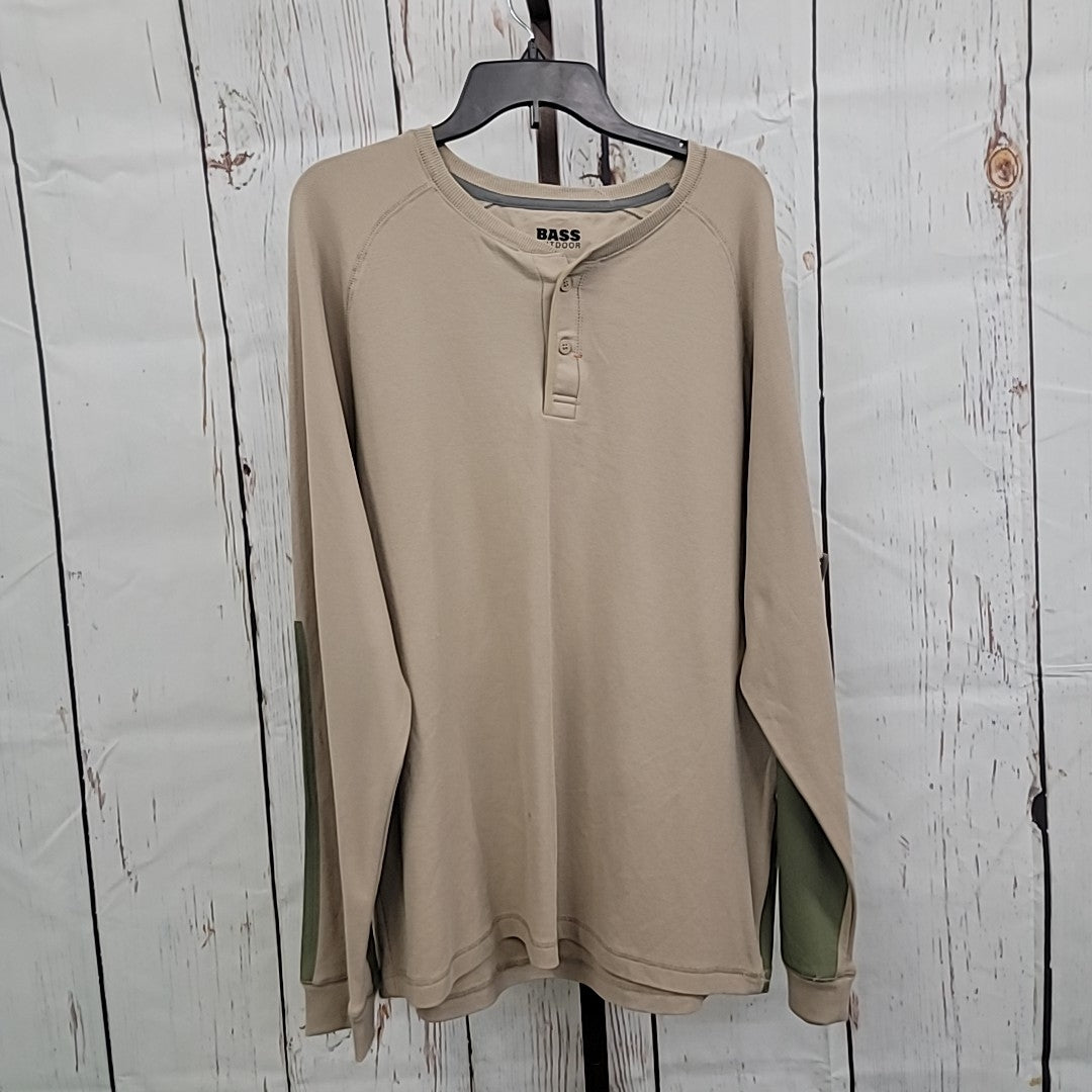 Bass Outdoor Men's Size L Tan MENS Long Sleeve Shirt