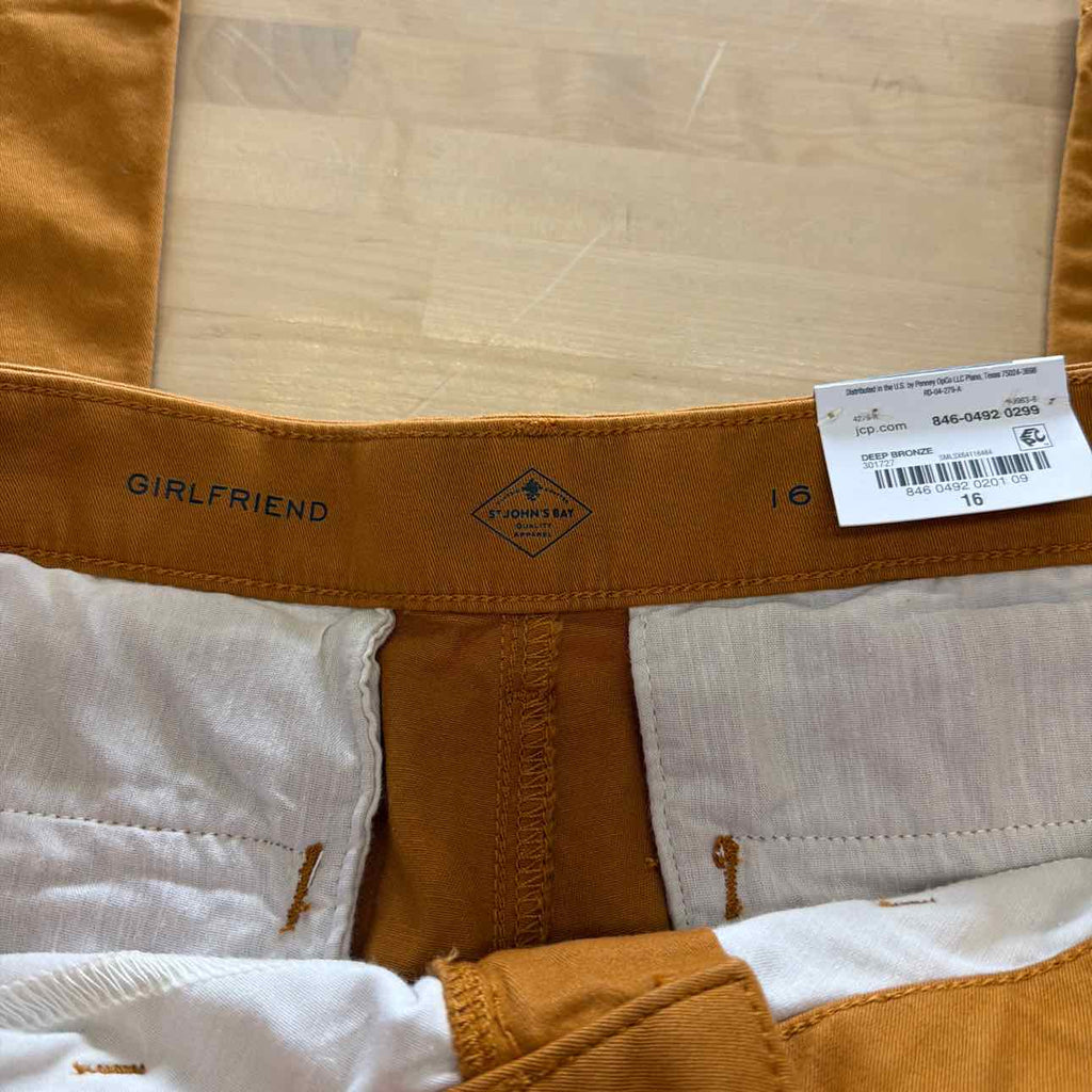 St John's Bay Size 16 Mustard New Pants