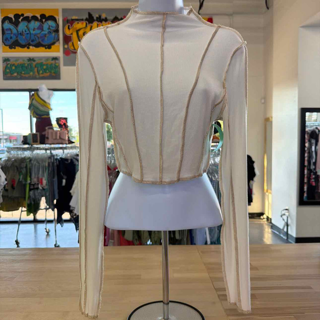 12TH Tribe Size M White Ribbed Preloved Longsleeve