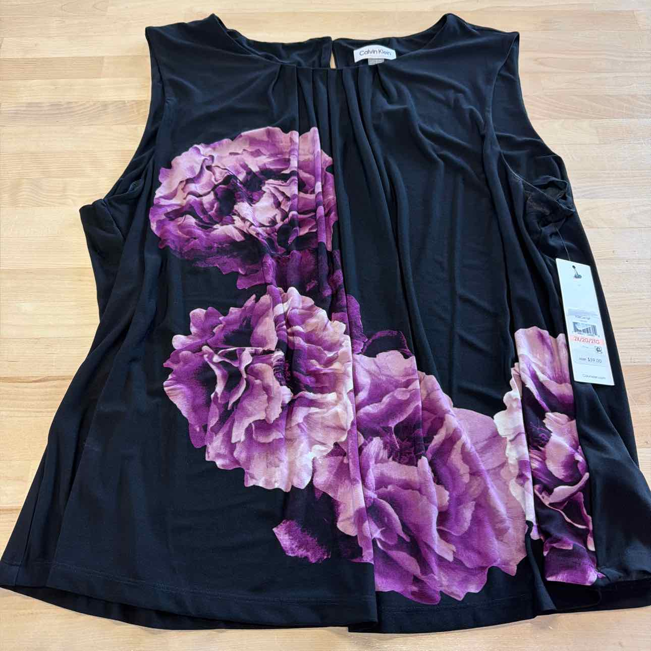 Calvin Klein Size 2X Black New Sleeveless