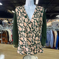 Grace Karin Size L Green/Peach Blouse LS