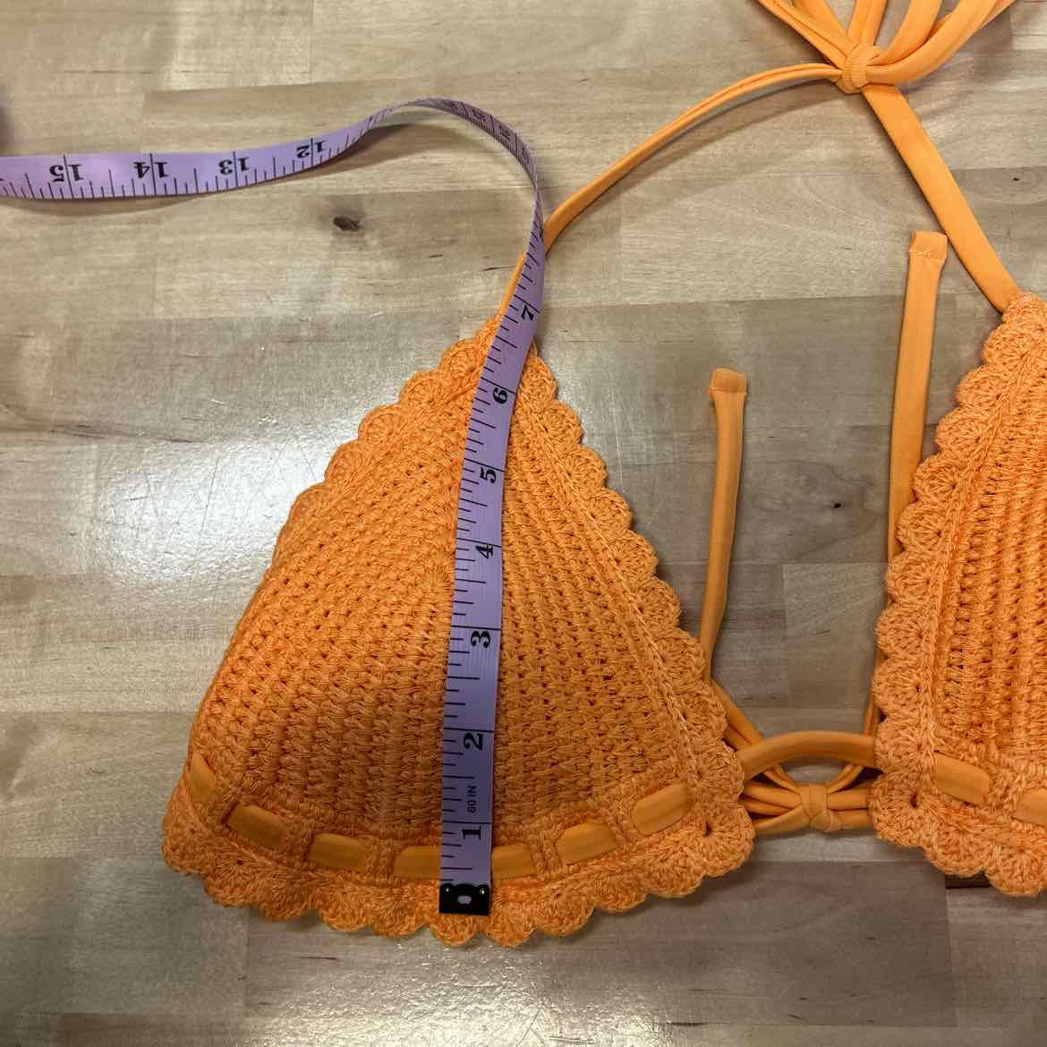 Salt + Cove Size S Crochet Halter Triangle Bikini