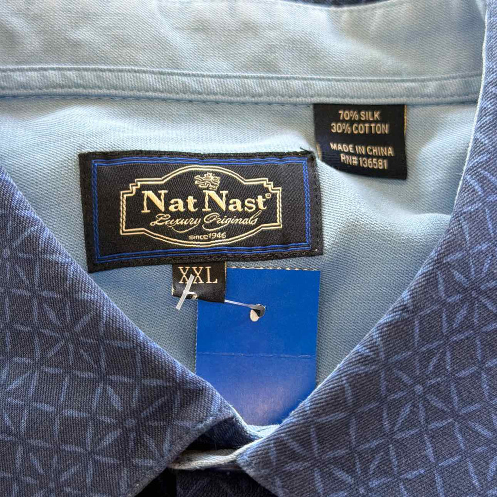 Nat Nast Size XXL Blue Preloved MENS Polo