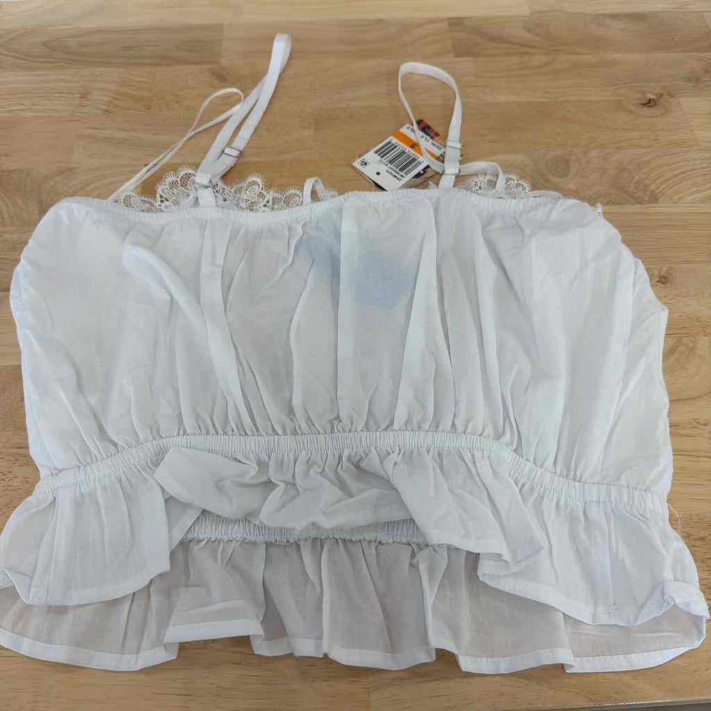 Self E Size S Lace-Trim Embroidered Peplum Tank Top