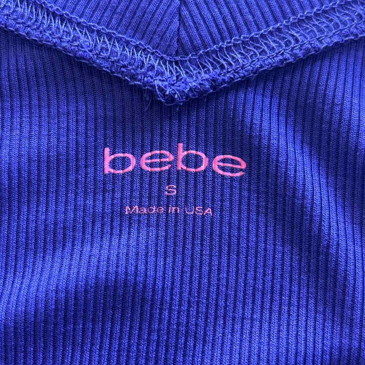 Bebe Size S Purple Ribbed Preloved Blouse SS
