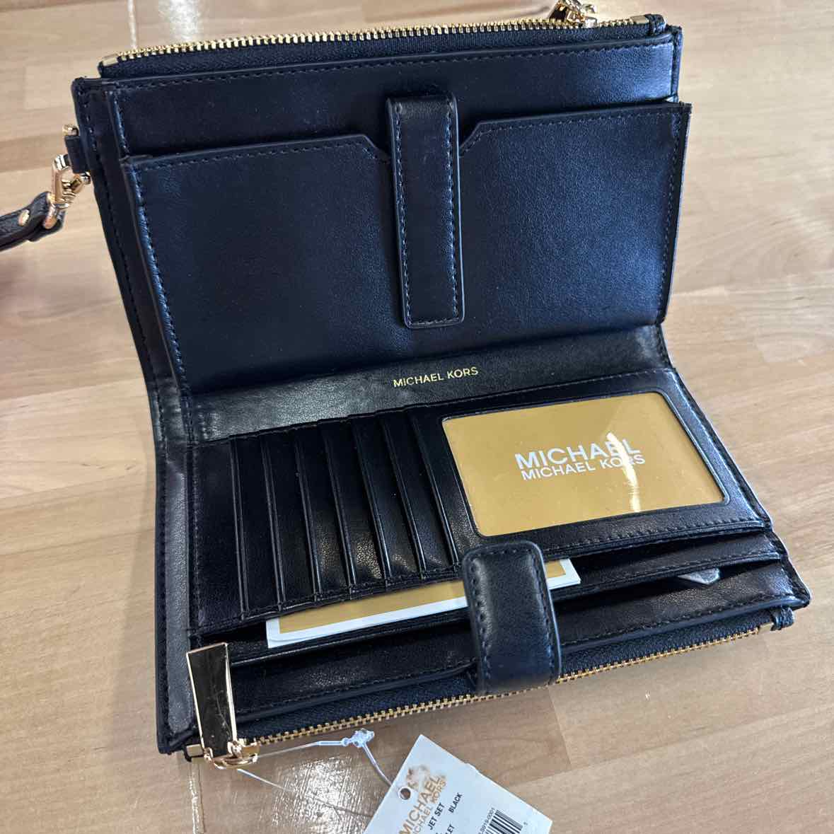 Michael Kors Black Wristlet Leather Wristlet NWT
