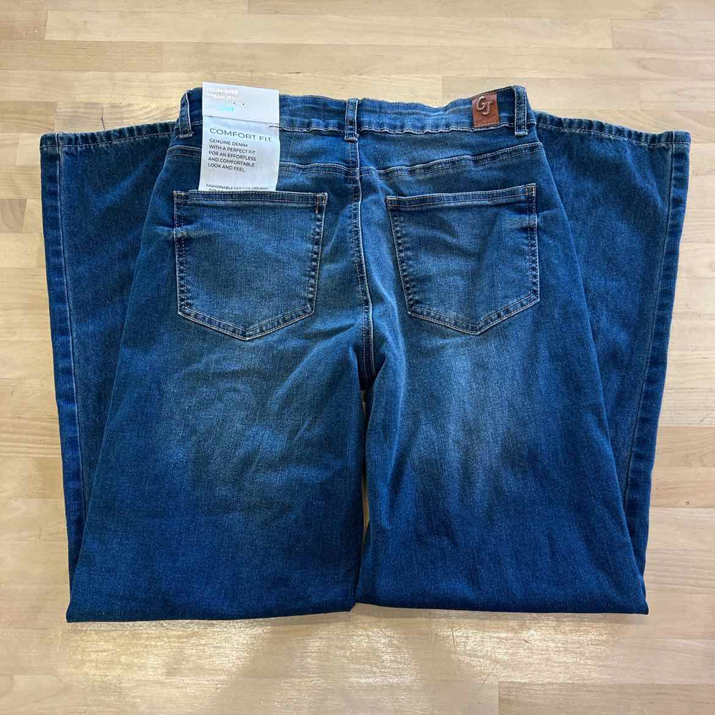 Gogo Jeans Juniors' Destructed Dream Fit Wide-Leg Denim Jeans - Dark Wash