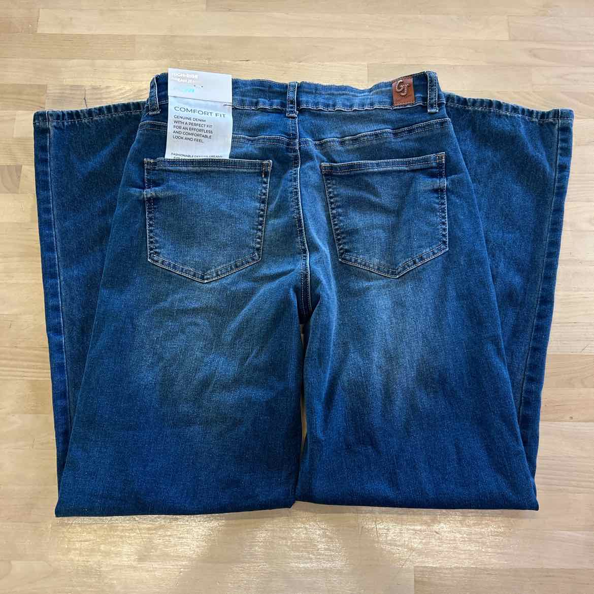 Gogo Jeans Juniors' Destructed Dream Fit Wide-Leg Denim Jeans - Dark Wash
