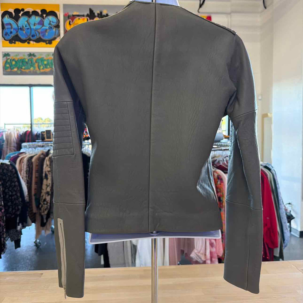 J Brand Size XS Gray Leather New leather jacket
