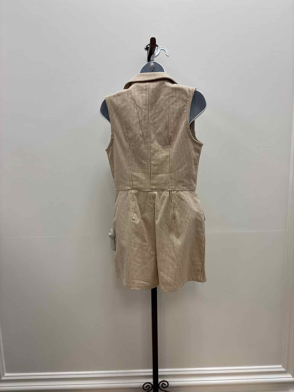 Steve Madden Size XS Paris Striped Blazer Romper - Khaki