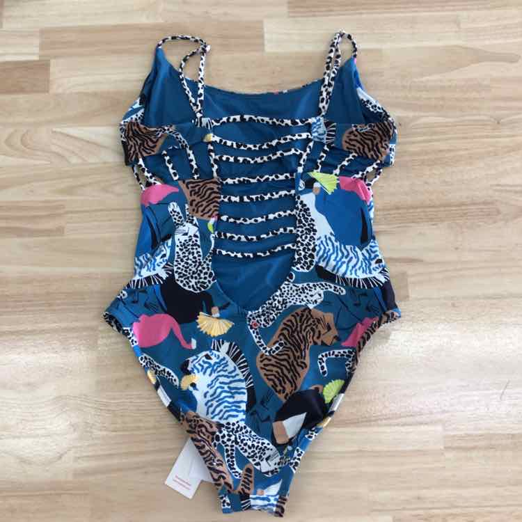 Red Carter Women's Printed Cutout One-Piece Swimsuit - Indigo Dye Multi