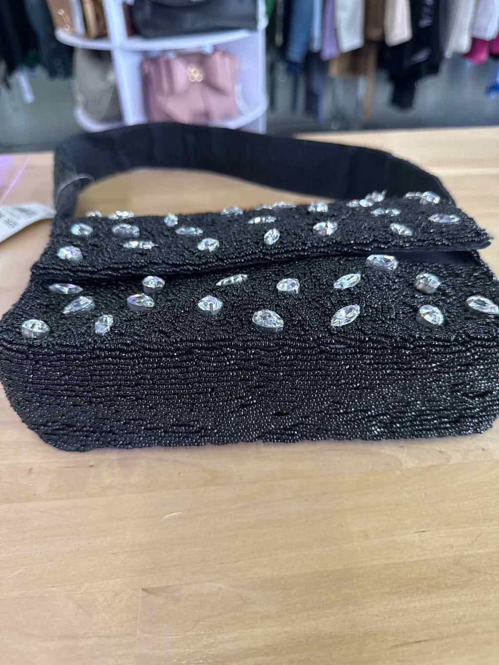 On 34th Black Evening Bag Beaded New Handbag