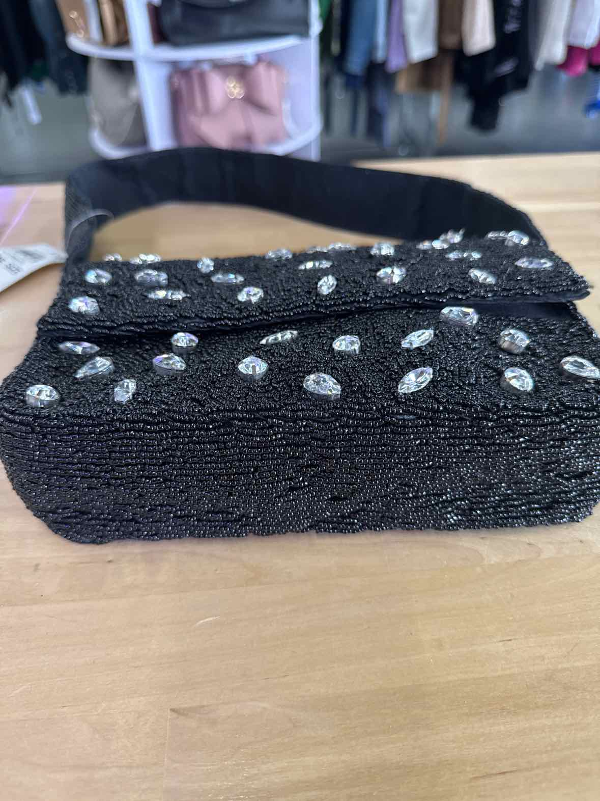 On 34th Black Evening Bag Beaded New Handbag