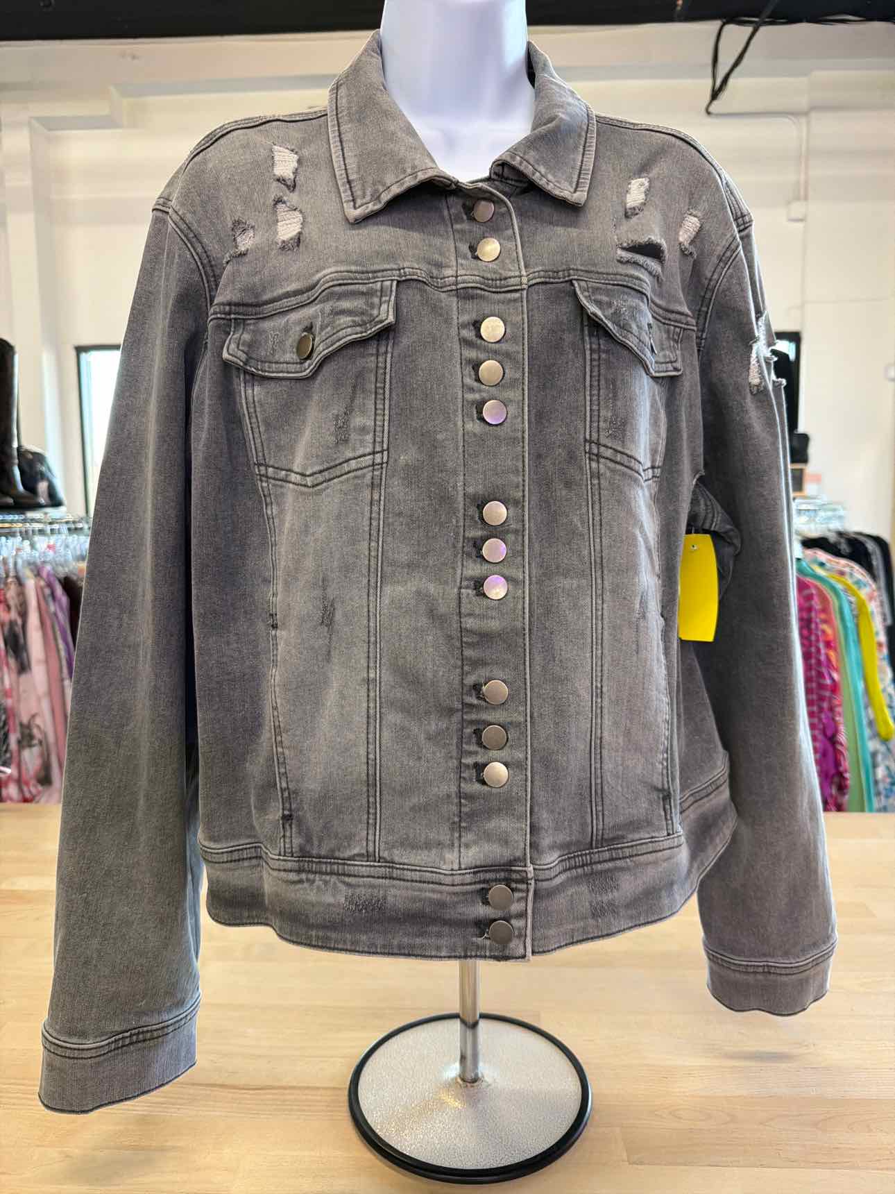 charlie b. Size XL Gray Denim Jacket