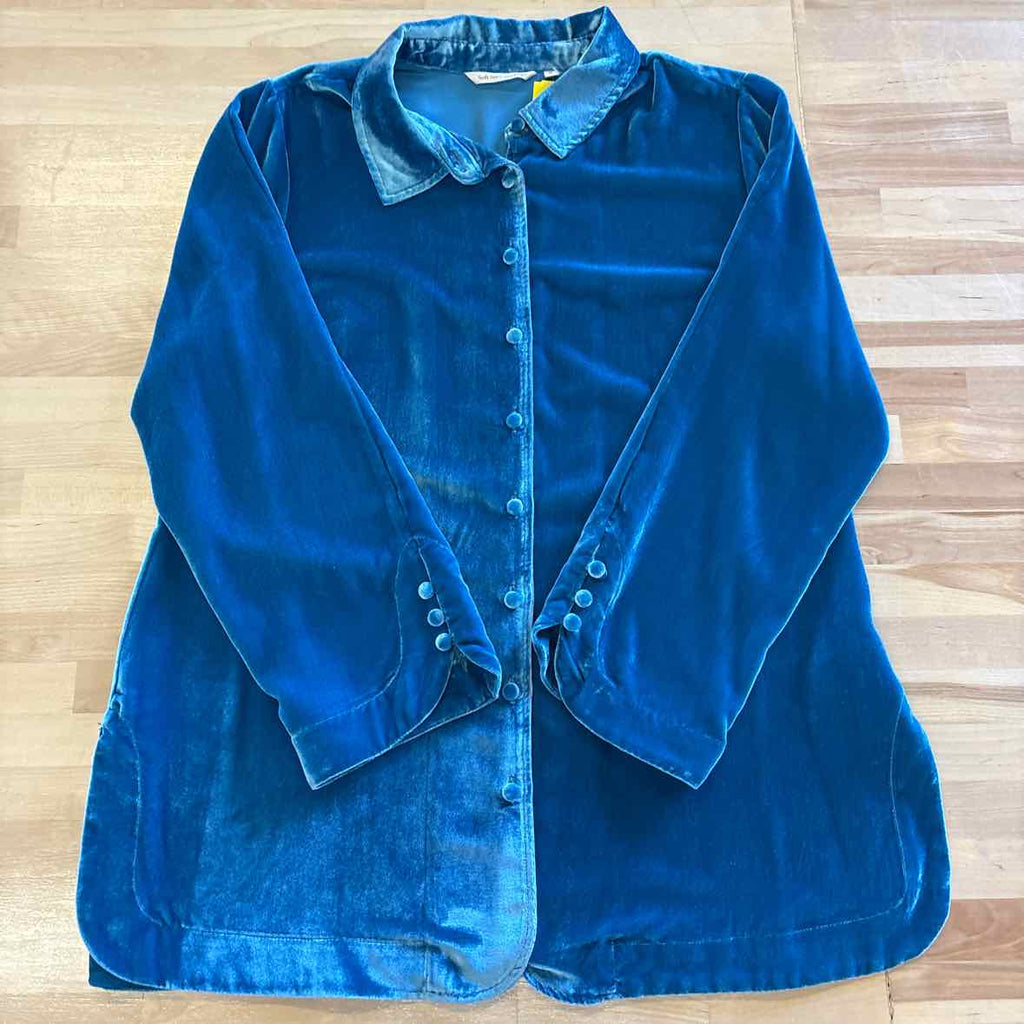 Soft Surroundings Size M Blue Button Down Shirt