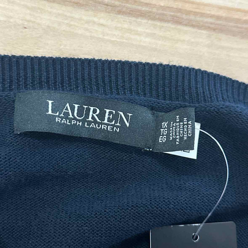 Ralph Lauren Size 1X Navy/Red Sweater