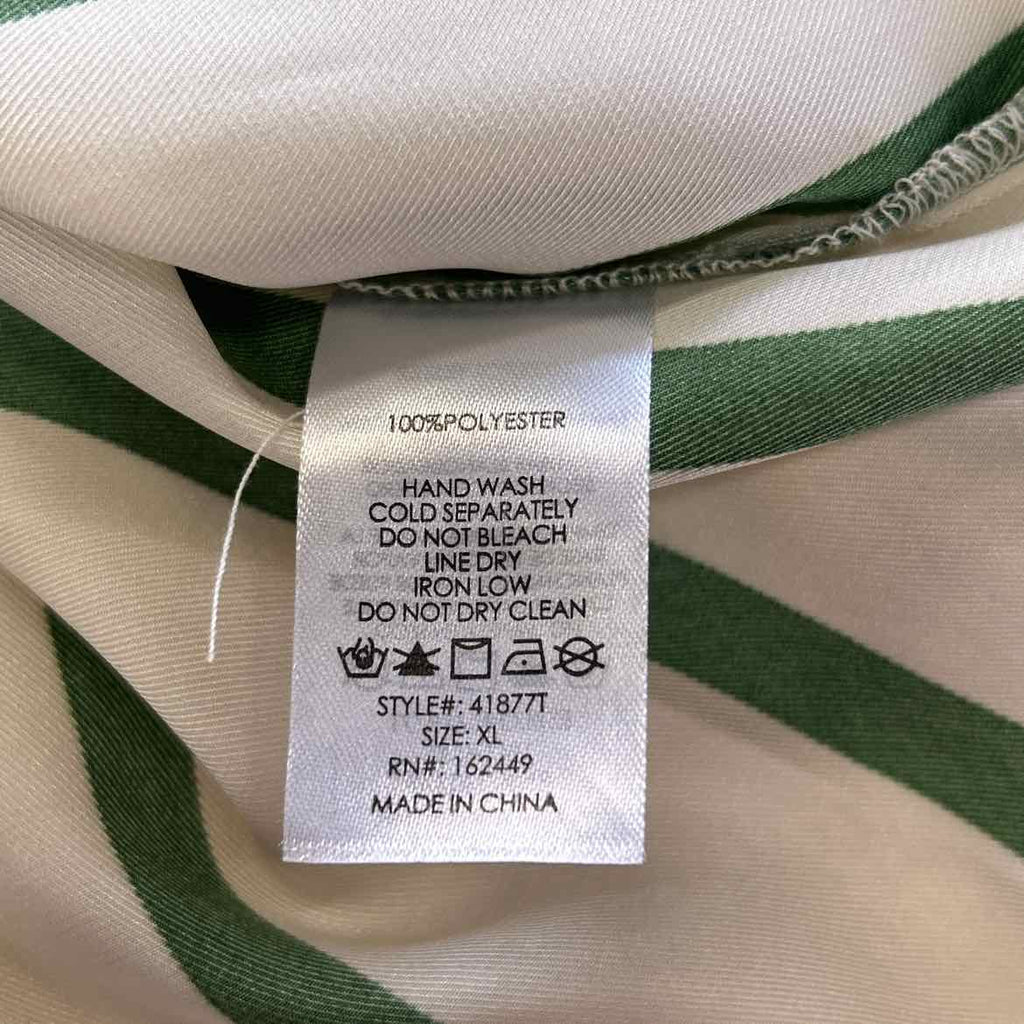 Milk&Honey Size XL Tan & green Preloved Button Down LS