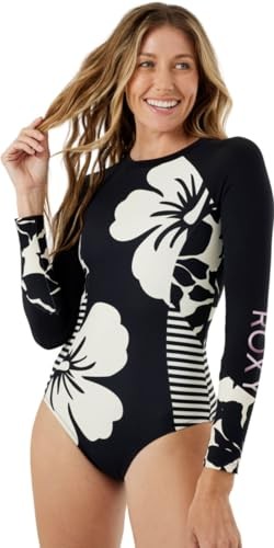Roxy Women's Standard Long Sleeve Surf Suit-Onesie Fitted Rash Guard Swimsuit UP