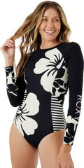 Roxy Women's Standard Long Sleeve Surf Suit-Onesie Fitted Rash Guard Swimsuit UP